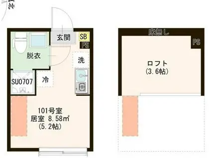 AVENIR 上石神井(ワンルーム/1階)の間取り写真