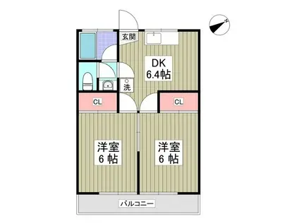 ハイツ久我山(2DK/2階)の間取り写真