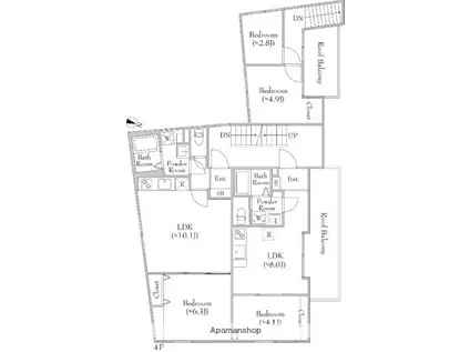 FONS LUCIS IZUMI(1LDK/4階)の間取り写真