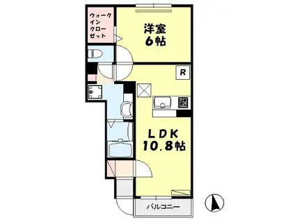 M.EUPHORIA(1LDK/1階)の間取り写真