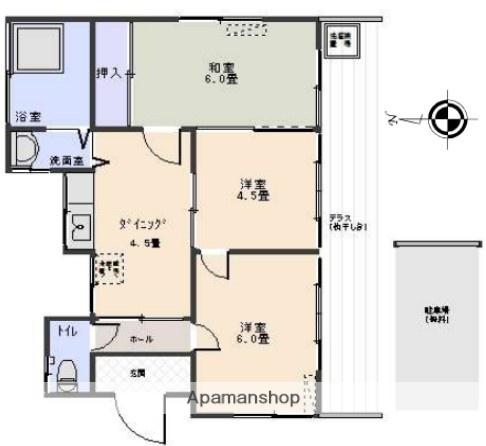 中央本線 三鷹駅 徒歩14分 1階建 築43年(3DK)の間取り写真