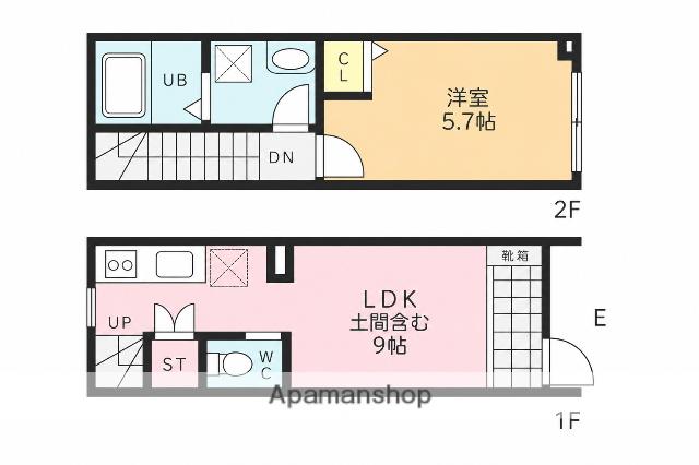 EARTH東伏見(1LDK)の間取り写真