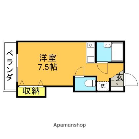 コニファーヒルズ(ワンルーム/1階)の間取り写真
