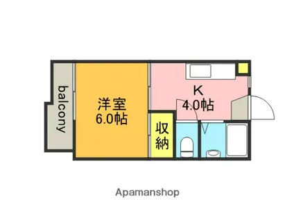 フォーブル福井(1K/1階)の間取り写真