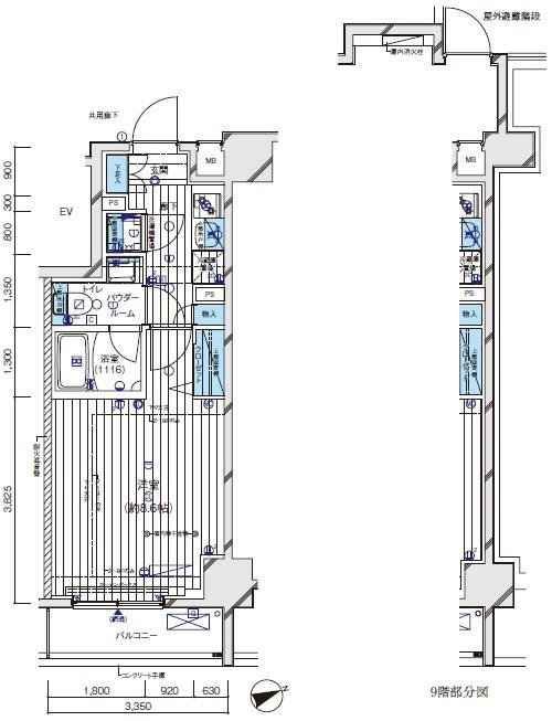 メインステージ北千住6(1K/4階)の間取り写真
