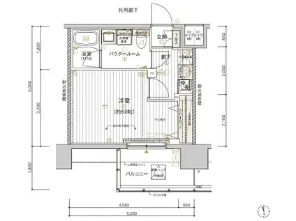 メインステージ東日暮里(1K/9階)の間取り写真