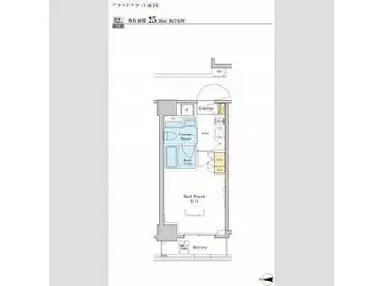 プラウドフラット両国(1K/12階)の間取り写真