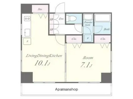WAVE千束(1LDK/5階)の間取り写真