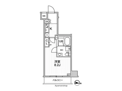 ジェノヴィア三ノ輪Ⅱスカイガーデン(1K/3階)の間取り写真