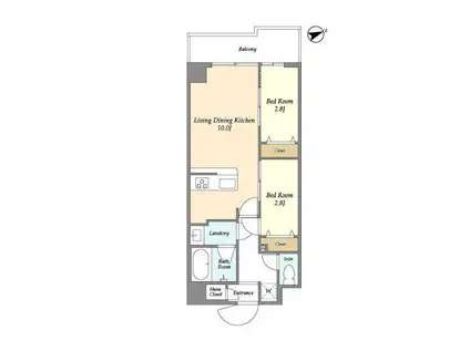 アルファコート亀戸2(2LDK/2階)の間取り写真