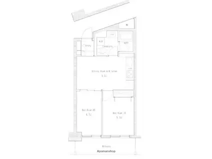 ソサエティ蔵前(2LDK/3階)の間取り写真