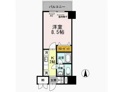 ひびき錦糸町門田ビル(1K/4階)の間取り写真