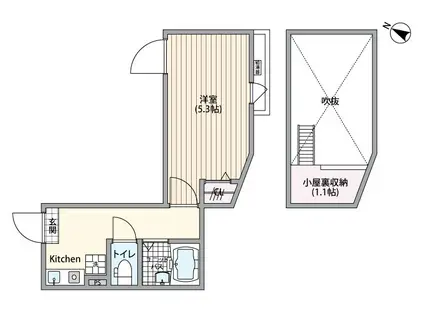 アーバングレイス五反野Ⅰ(1K/3階)の間取り写真