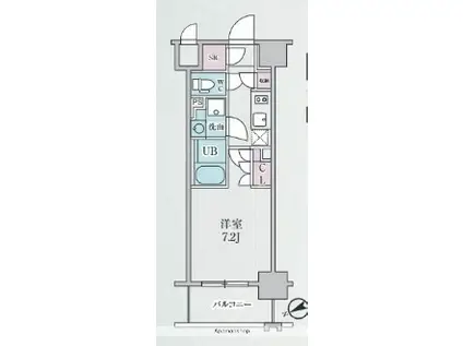 テラス浅草橋(1K/2階)の間取り写真