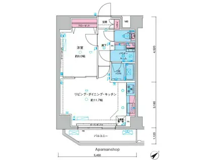 GENOVIA三ノ輪ⅢSKYGARDEN(1LDK/3階)の間取り写真