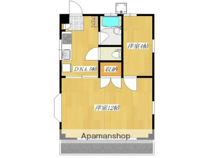 エスポアール(2K/3階)の間取り写真