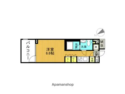カスタリア大塚(ワンルーム/7階)の間取り写真