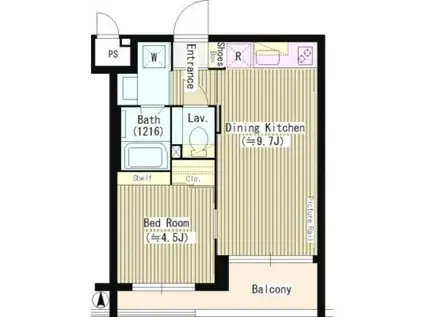 ガーデンコートアネックス(1DK/1階)の間取り写真