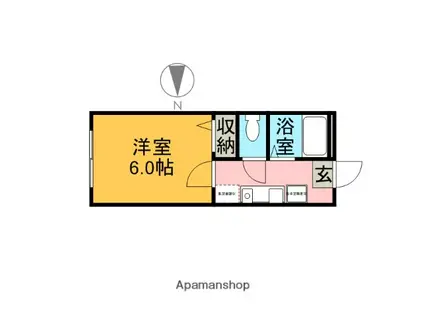 スプリングハウス(1K/1階)の間取り写真