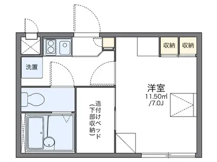 レオパレスアローハイム(1K/2階)の間取り写真