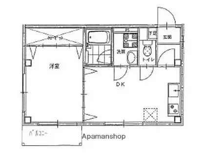 コンパウンド・イースト(1DK/2階)の間取り写真