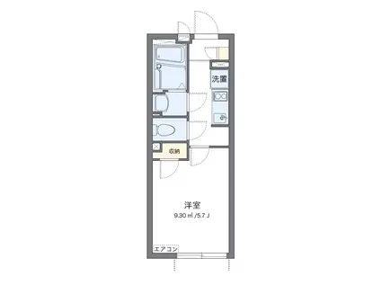 クレイノKEYAKI(1K/2階)の間取り写真