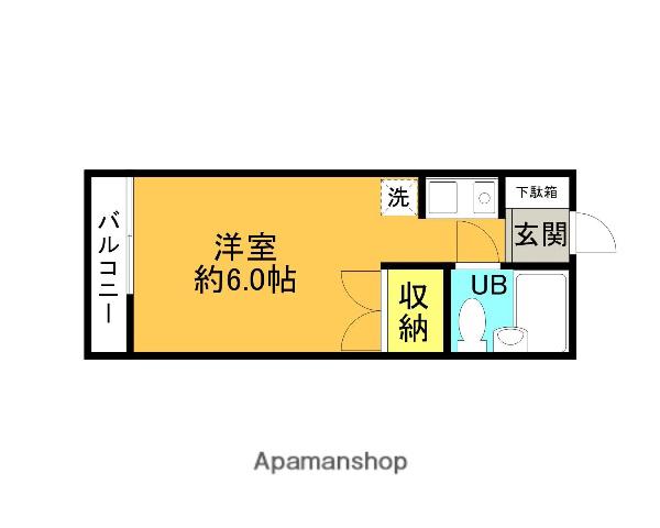 ドルフドミール(ワンルーム/1階)の間取り写真