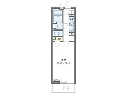 クレイノベルツリー(1K/1階)の間取り写真