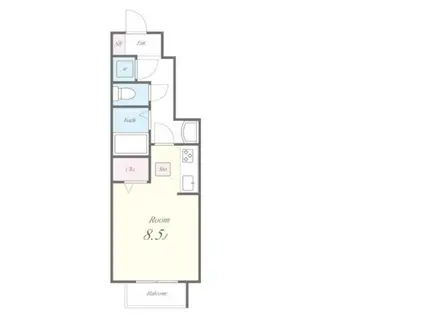 ヴィラージュ志伊(ワンルーム/1階)の間取り写真