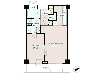 パークプレイス三田(1LDK/2階)の間取り写真