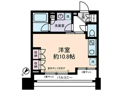 Dクラディアイヴァン初台(ワンルーム/3階)の間取り写真