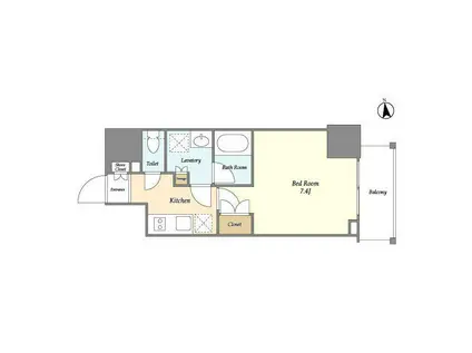 エスタート三田(1K/8階)の間取り写真