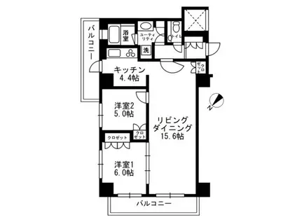 アーバンパーク代官山I/アーバンパーク代官山II(2LDK/3階)の間取り写真