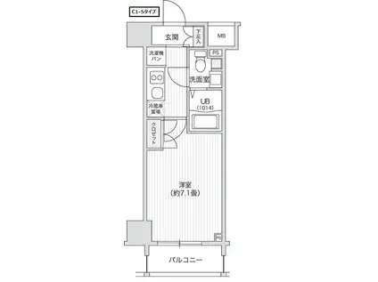 レジディア笹塚2(1K/14階)の間取り写真