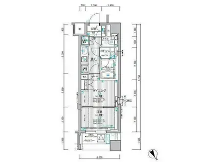 ミリアレジデンス東池袋(1DK/5階)の間取り写真