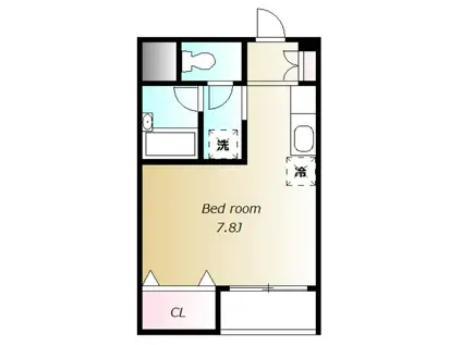 ピュール浜田山(ワンルーム/3階)の間取り写真