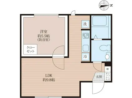 トロイメライ板橋大山ラシクラス(1LDK/2階)の間取り写真