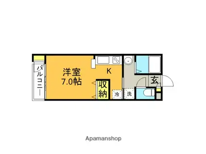メゾン松葉(1K/1階)の間取り写真
