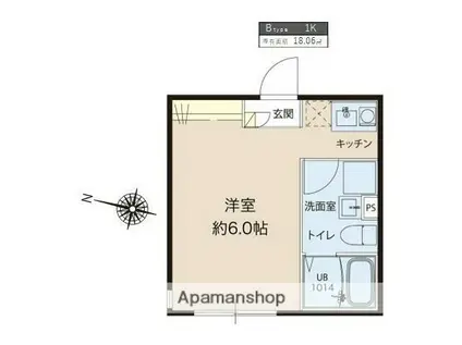 レピュア蓮根レジデンスイースト棟(1K/4階)の間取り写真