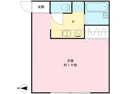 モデュロール高井戸(ワンルーム/2階)の間取り写真