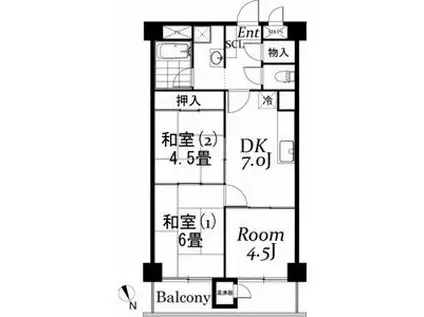 DIKマンション五反田(3DK/2階)の間取り写真