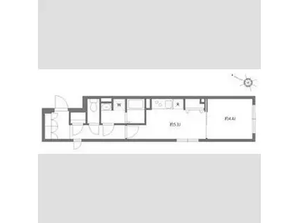 エルファーロ中野富士見町(1DK/2階)の間取り写真