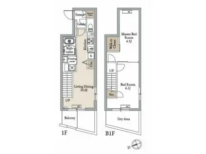 LIVE GEO NAKAMURABASHI(2LDK/1階)の間取り写真
