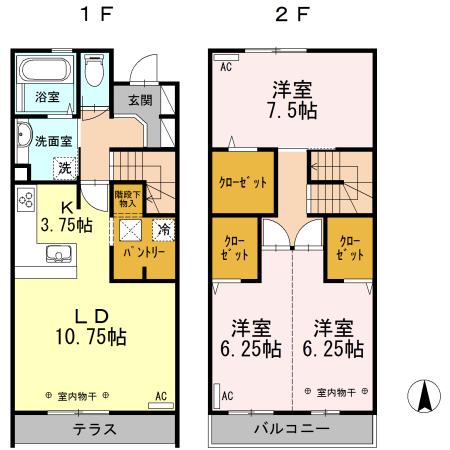 京王電鉄京王線 仙川駅 徒歩20分 2階建 築11年(3LDK)の間取り写真