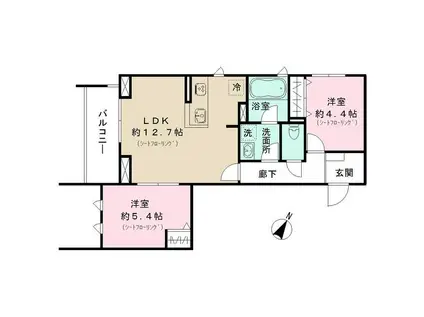 パークサイド宗峯(2LDK/2階)の間取り写真