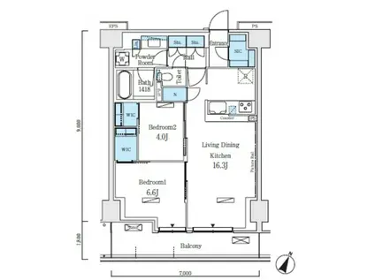 ロイヤルパークス赤羽ノース(2LDK/3階)の間取り写真