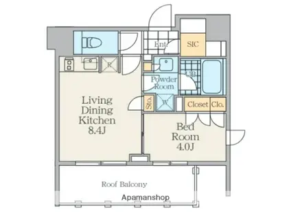 クレストコート中野富士見町(1LDK/8階)の間取り写真