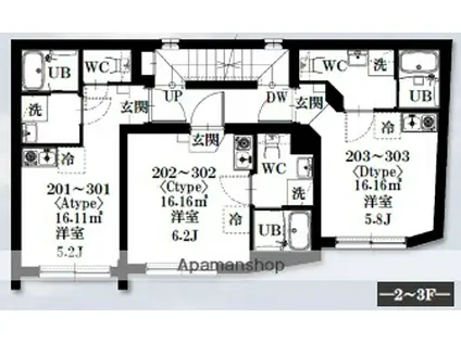 SCHATZ QUELLE KOUENJIKITA(ワンルーム/2階)の間取り写真
