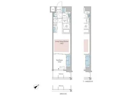 アーバネックス早稲田(1LDK/6階)の間取り写真