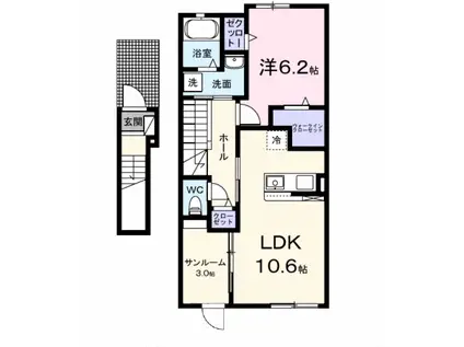 メゾンヒカリ(1LDK/2階)の間取り写真
